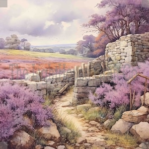 Moorland Heather Clip Art 12 High Quality JPGs - Digital Planner, Journaling, Watercolour, Wall Art, Commercial Use - Digital Download