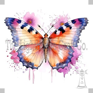 Aquarell Schmetterling Clip Art 12 Hochwertige JPGs - Digitaler Planer, Journaling, Aquarell, Wandkunst, kommerzielle Nutzung - Digitaler Download