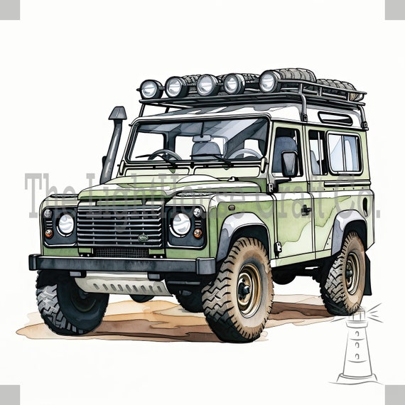 Land Rover Defender Clip Art 12 High Quality Jpgs Digital Planner,  Journaling, Watercolour, Wall Art, Commercial Use Digital Download 
