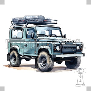 Land Rover Defender Clip Art 12 High Quality Jpgs Digital Planner