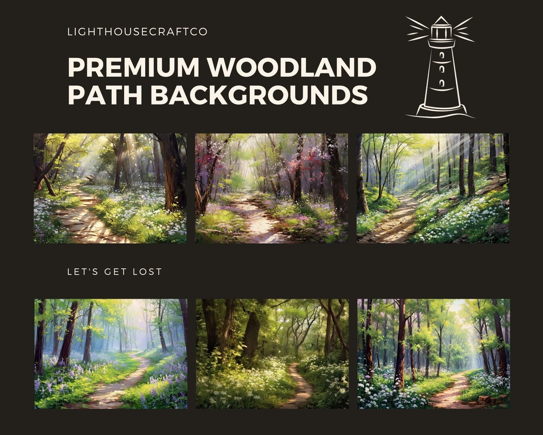Woodland Path 16:9 Backgrounds Clip Art 6 High Quality Jpgs - Digital ...