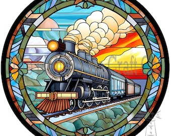 Stained Glass Steam Engine Locomotive Train - Etsy