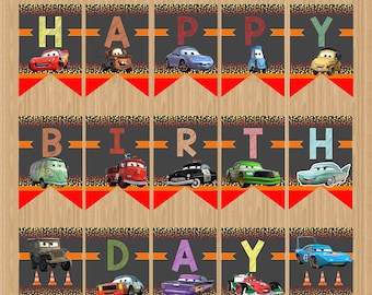 Disney Cars Birthday Banner – Lightning McQueen, Printable Party Decor (PDF)