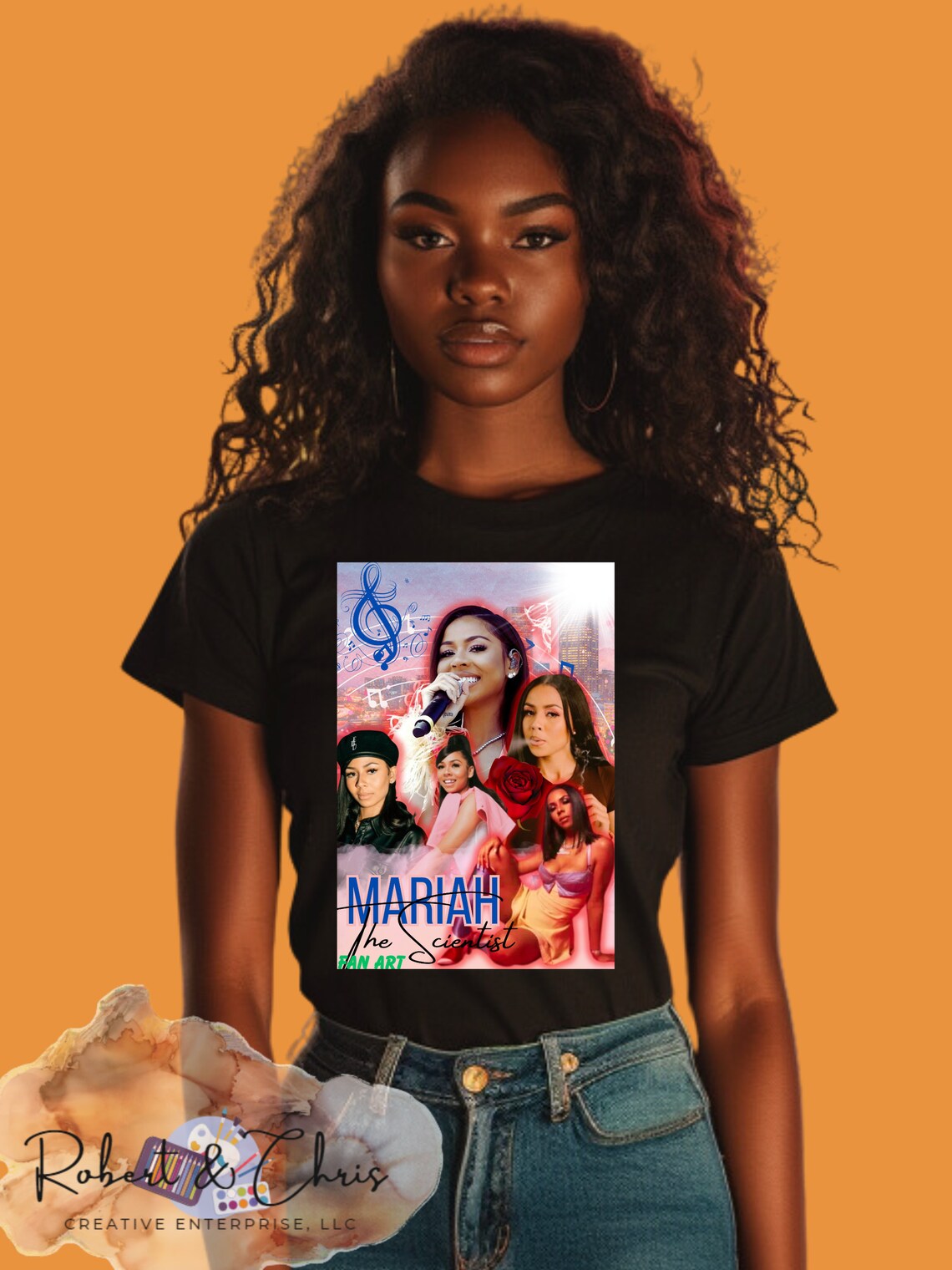 Mariah the Scientist Collage Fan Art Digital PNG File Custom Design
