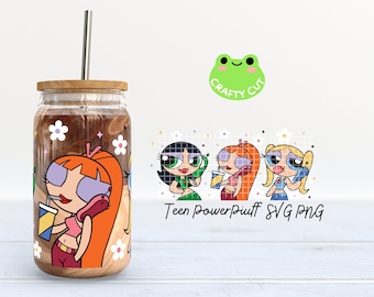 Teen PowerPuff Libbey Wrap SVG PNG | Instant Download SVG File| Y2K theme digital design