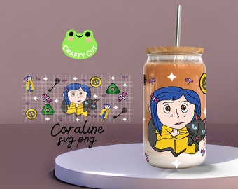 Halloween Spooky Coraline Libbey Wrap SVG, png| Instant Download SVG PNG File| Spooky Halloween October Libbey Wrap