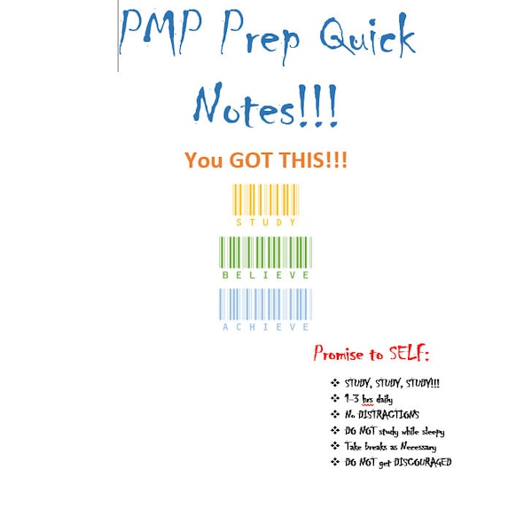 PMP Prep Quick Notes