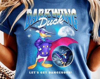 Darkwing Duck Shirt Vorne und Hinten, 90er Jahre Retro Disney T-Shirt, Vintage Cartoon Shirt, Comfort Colors T-Shirt, Bootleg Style Graphic Tee