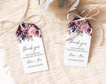 Wedding Welcome Bag Tags, Hang tag template, Instant download, Personalized Gift Tags, Custom Thank you tags, Wedding gift bag tags, MPC 011