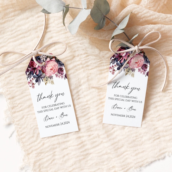 Wedding Welcome Bag Tags, Hang tag template, Instant download, Personalized Gift Tags, Custom Thank you tags, Wedding gift bag tags, MPC 011