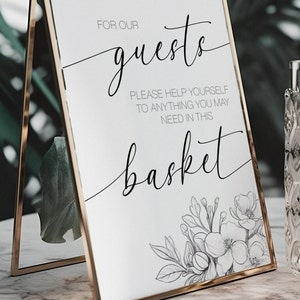 Toileties Sign Wedding Bathroom Toiletries Sign 8x10, Wedding Guest Basket Sign 5x7 ...