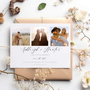Save the date Template, Modern Save the date card, Minimalistic wedding reminder, Boho Wedding, Rustic Wedding, DIY Wedding, MPC Moth