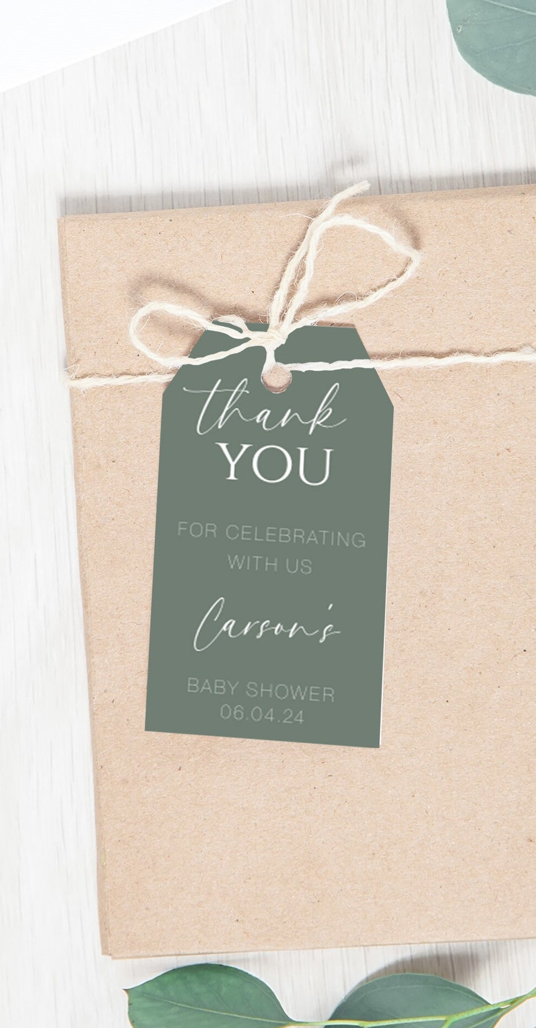 Sage Green Favor Tag Bohemian Baby/bridal Shower Boho Etsy