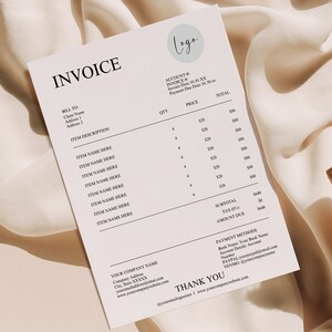 Minimalist Invoice Template Download ,  Boho Small Business, Modern Client Invoice, Editable Template,  Services Invoice, Business Invoice