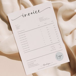 Minimalist Invoice Template Download ,  Boho Small Business, Modern Client Invoice, Editable Template,  Services Invoice, Business Invoice