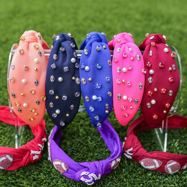 Football Studded Game Day Headband | Choose Your Team Color