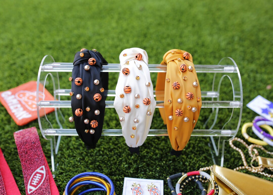 Basketball Studded Knot Game Day Headband Choose Your Team Etsy