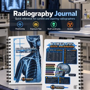 Radiografie-Notizbuch mit Spiralbindung und Referenzblatt auf der Rückseite | Röntgenheft
