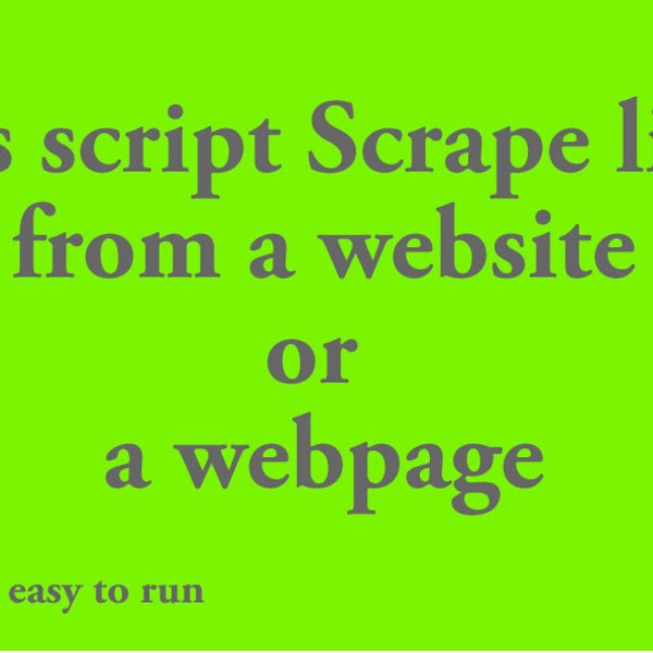 Web Scraper, It Scrapes, extrayez tous les liens d'une page Web ou d'un site Web