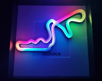 Suzuka Japón F1 Track LED RGB Circuito de pistas de carreras, Fórmula 1 Art Light, F1 Track LED Suzuka F1 Regalo