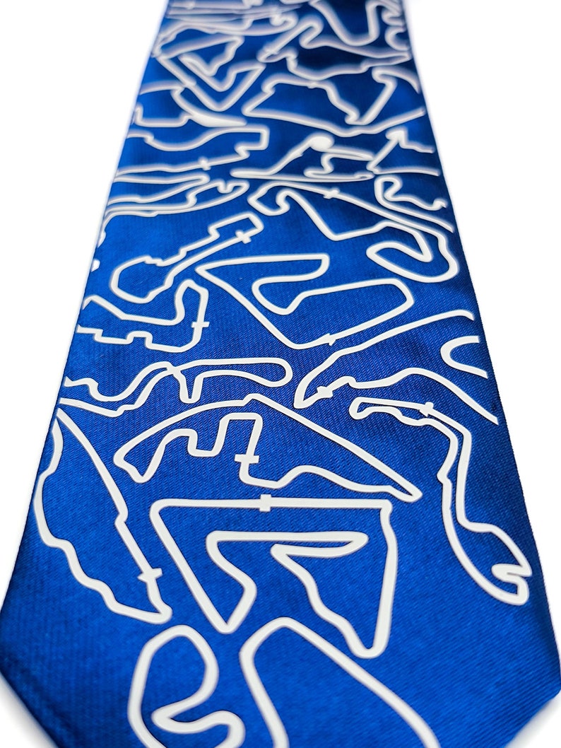 F1 fan tie, Formula 1 Tie with tracks, Gift for F1 fan, F1 Merch, Formula 1 Merch, F1 gift for him, Formula 1 gift idea, F1 Secret Santa image 4