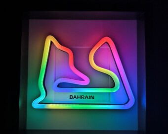 Circuito de pistas de carreras LED RGB de Bahrein, luz artística de Fórmula 1, pista de F1 LED Bahrein F1 Regalo Fórmula 1