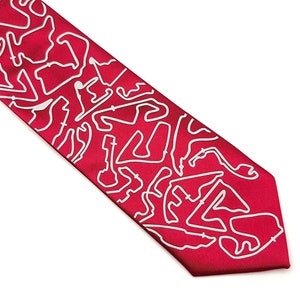 F1 fan tie, Formula 1 Tie with tracks, Gift for F1 fan, F1 Merch, Formula 1 Merch, F1 gift for him, Formula 1 gift idea, F1 Secret Santa image 2