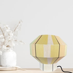 Japanese Lampshade, Fully handmade, Handwoven Yarn Lampshade, Orange and Yellow, Minimalist Design Lamp