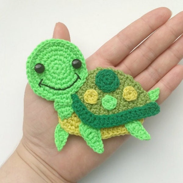 PATTERN Turtle Applique Crochet Pattern PDF Sea Creatures Crochet Pattern Sea Animal Ocean Motif Ornament Baby Blanket Baby Gift Pattern ENG