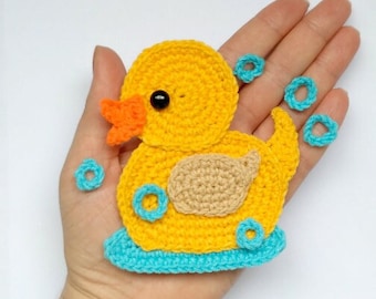 PATTERN Rubber Duck Applique Crochet Pattern PDF Instant Download Baby Shower Gift Crochet Baby Duck Applique Pattern for Baby Blanket ENG