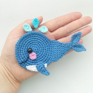 PATTERN Whale Applique Crochet Pattern PDF Sea Creatures Crochet Pattern Sea Animals Ocean Motif Ornament Baby Blanket Baby Gift Pattern ENG