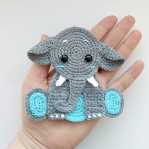 PATTERN Elephant Applique Crochet Pattern PDF Jungle Animal Pattern Safari Animal Pattern Instant Download Motif Ornament Baby Blanket ENG