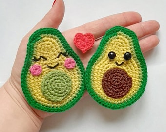 PATTERN Avocado Love Applique Crochet Pattern PDF Crochet Avocado Applique Valentine's Day Gift Baby Gift Crochet Decor Baby Blanket ENG