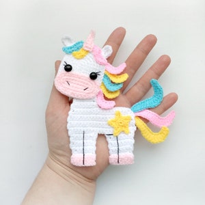 PATTERN Unicorn Applique Crochet Pattern PDF Instant Download Baby Shower Gift Embellishment Accessories Motif Ornament for Baby Blanket ENG image 1