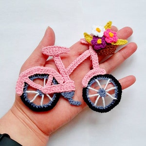 MODELLO Applique all'uncinetto per bicicletta primaverile PDF Download immediato Regalo per baby shower Applique all'uncinetto per bicicletta Coperta per neonati ENG