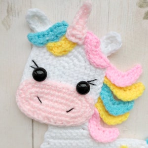 PATTERN Unicorn Applique Crochet Pattern PDF Instant Download Baby Shower Gift Embellishment Accessories Motif Ornament for Baby Blanket ENG image 3