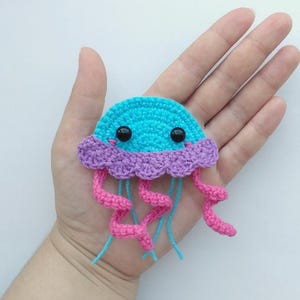 PATTERN Jellyfish Applique Crochet Pattern PDF Sea Creatures Crochet Pattern Sea Animals Ocean Motif Baby Blanket Baby Gift Pattern ENG