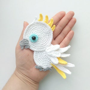 PATTERN Cockatoo Applique Crochet Pattern PDF Tropical Bird Crochet Applique Pattern Baby Shower Gift Motif Ornament Baby Blanket ENG