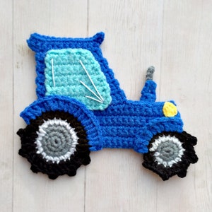 PATTERN Tractor Applique Crochet Pattern Farm Car Instant Download PDF Embellishment Accessories Motif Ornament for Baby Blanket ENG