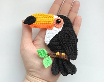 PATTERN Toucan Applique Crochet Pattern PDF Tropical Bird Crochet Applique Pattern Baby Shower Gift Crochet Baby Blanket Crochet Decor ENG