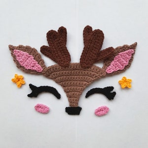 PATTERN Deer Applique Crochet Pattern PDF Woodland Animals Applique Pattern Crochet Decor Crochet Baby Blanket Crochet Baby Gift ENG