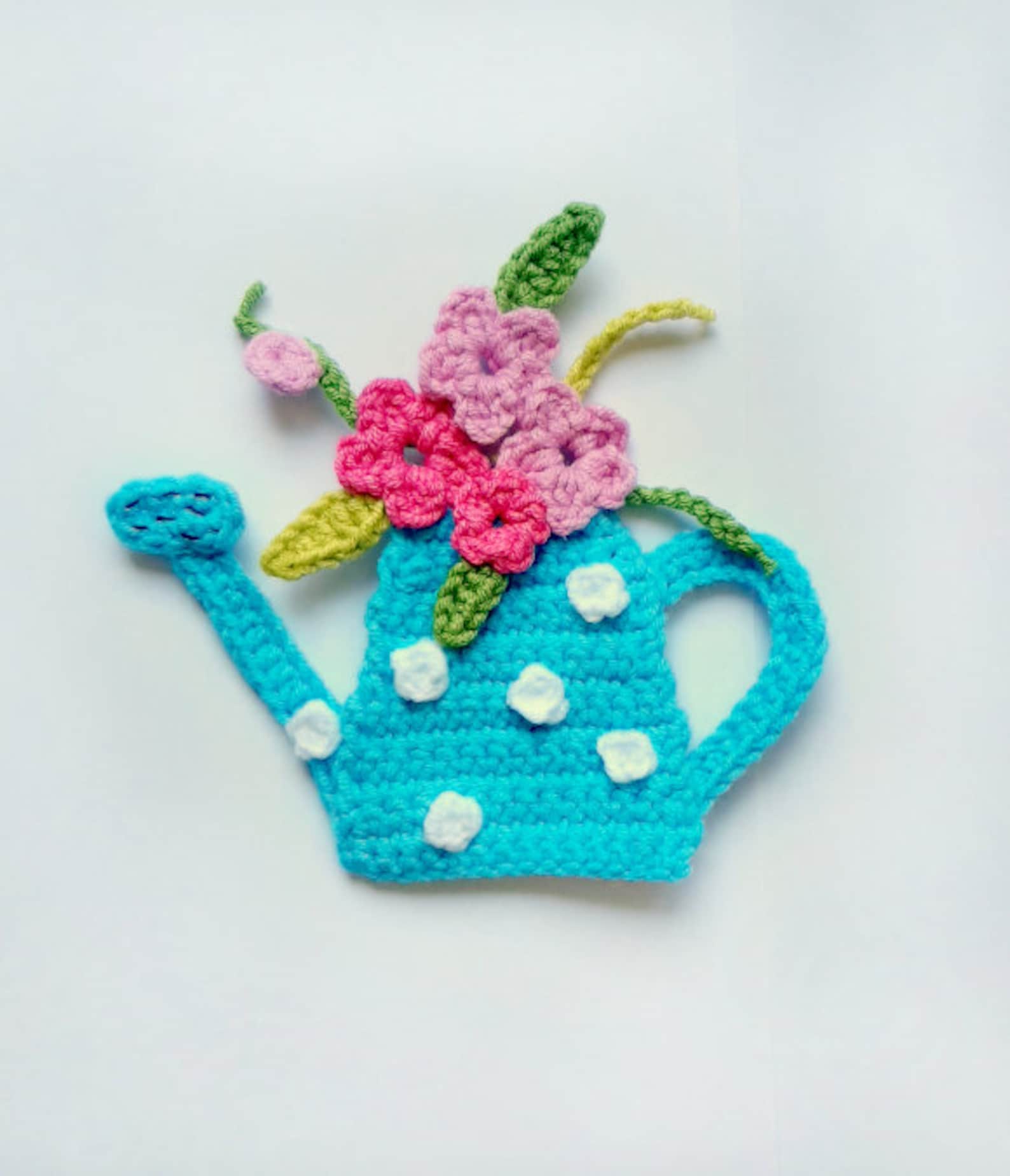 PATTERN Watering Can Applique Crochet Pattern PDF Baby Shower Gift