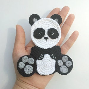 PATTERN Panda Applique Crochet Pattern PDF Bear Crochet Applique Valentine's Day Gift Crochet Heart Motif Ornament for Baby for Blanket ENG