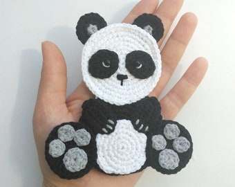 PATTERN Panda Applique Crochet Pattern PDF Bear Crochet Applique Valentine's Day Gift Crochet Heart Motif Ornament for Baby for Blanket ENG