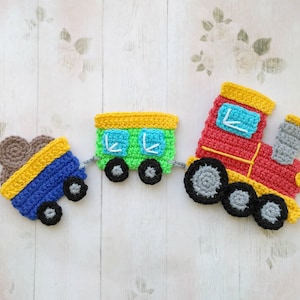PATTERN Train Applique Crochet Pattern Crochet Transport Pattern Instant Download PDF Crochet Decor Crochet Baby Blanket Baby Gift ENG