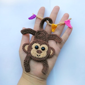 WZÓR Aplikacja na szydełku Circus Monkey Wzór PDF Natychmiastowe pobranie Prezent na Baby Shower Szydełkowy wzór na aplikację dla niemowląt Circus Kocyk dla niemowląt ENG