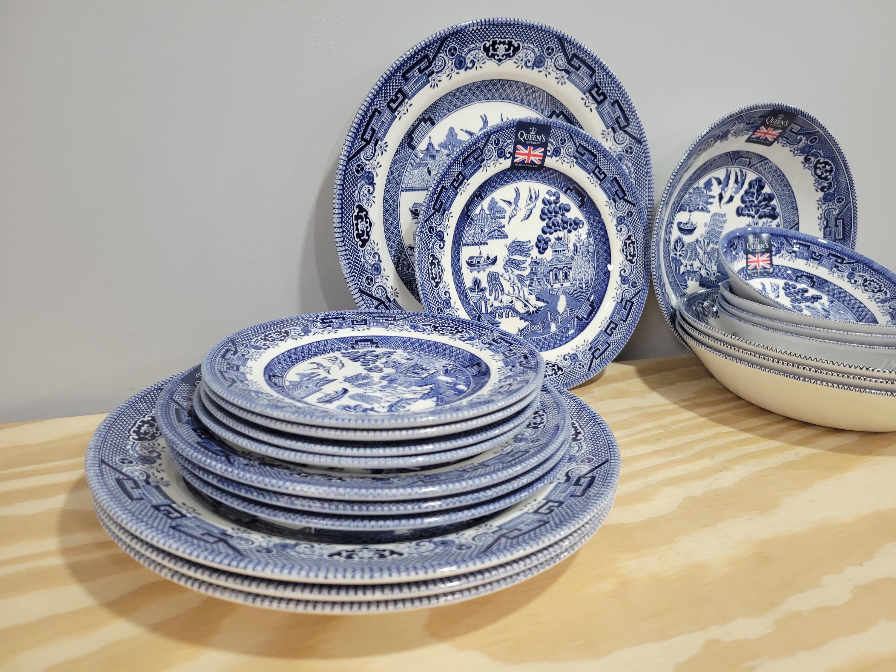 Queen's by Churchill Blue Willow Dinnerware Set - PICK - Etsy