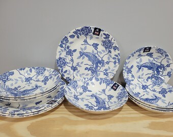 Royal Wessex Blue Peacock Porcelain Dinnerware