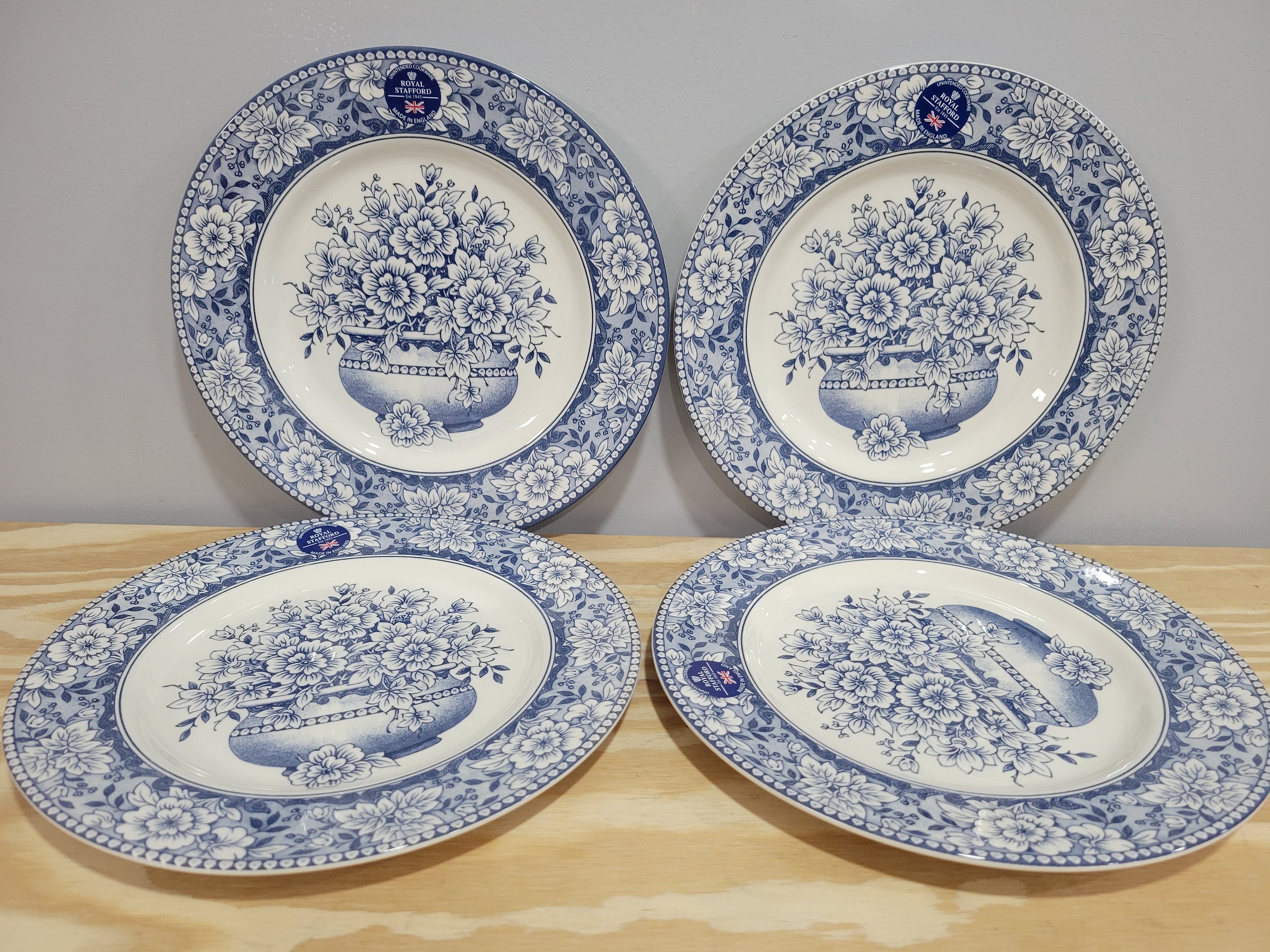 Blue And Royal Stafford Dinner Set Vintage Blue And White Dinner