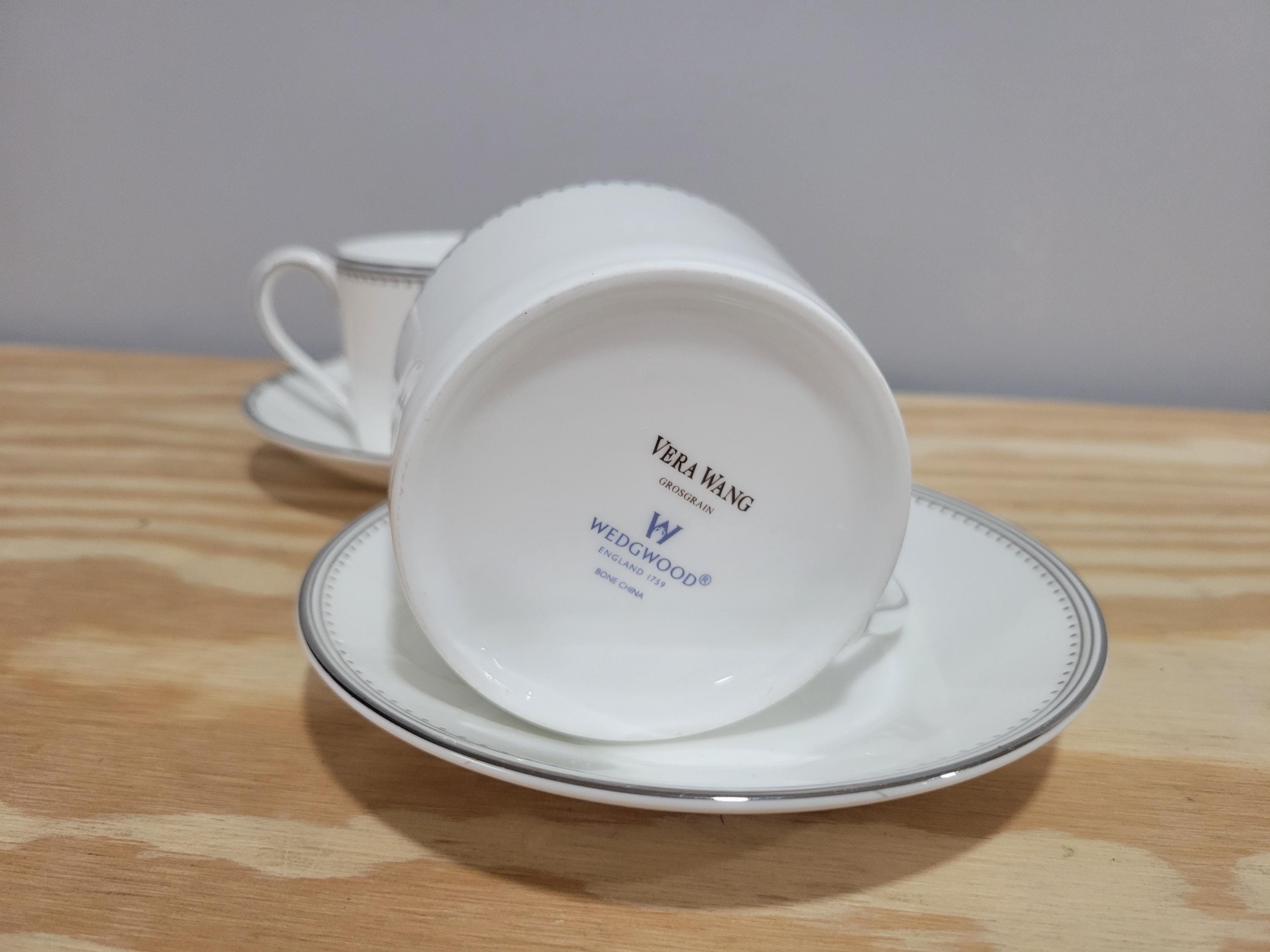 Wedgwood Vera Wang Grosgrain Flat Cup & Saucer Set - 2 Sets - Etsy